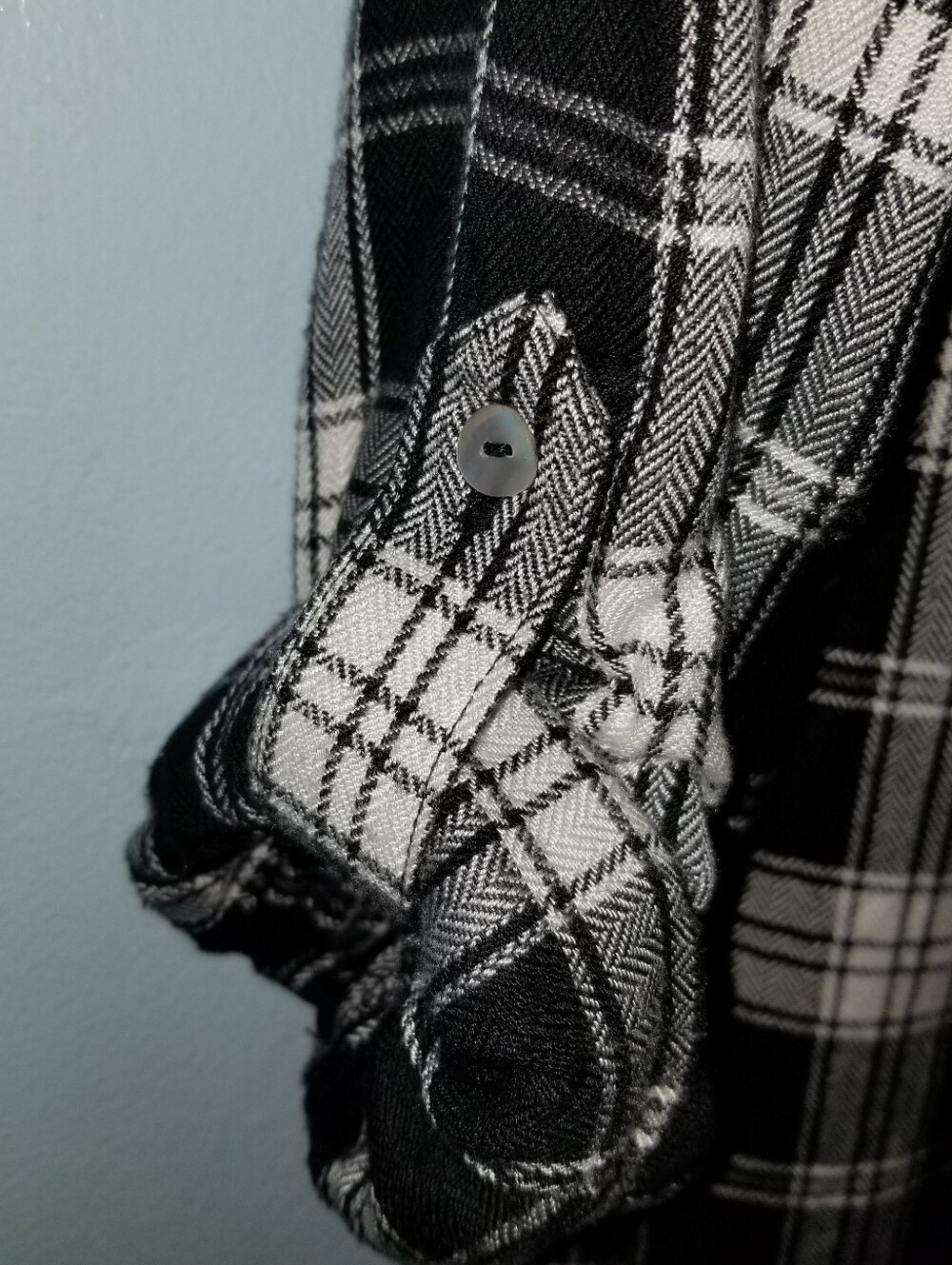 Willow & Clay Soft Black and White Plaid Fringe Cardigan Shirt / Jacket Top - Picture 4 of 5
